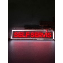 Neonite 'self Servis' Işıklı Neon LED Dekoratif Duvar Yazısı Tabelası (50X12CM)