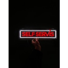 Neonite 'self Servis' Işıklı Neon LED Dekoratif Duvar Yazısı Tabelası (50X12CM)