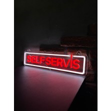 Neonite 'self Servis' Işıklı Neon LED Dekoratif Duvar Yazısı Tabelası (50X12CM)