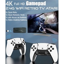 Qasul 4K Full Hd Gamepad Kablosuz HDMI Android Tv Uyumlu Taşınabilir Atari Gamebox Konsol Oyunları