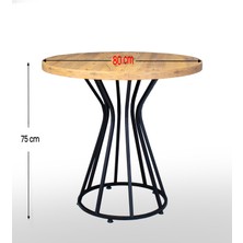 Alara 80x80 Tel Sandalye Takımı 2 Kişilik Mutfak Masası - Yemek Masası - Cafe Masası - Çam