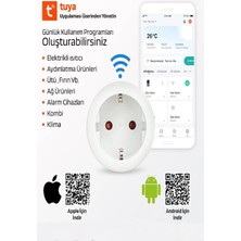 Ecuy Akıllı Priz Uzaktan Kontrol Wifi, Anlık Enerji Tüketim Takip, Zamanlayıcı  Tuya Destekli Priz 10 A