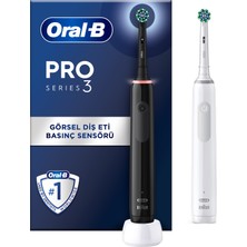 Oral-B Pro 3 - 3900 - Siyah Beyaz 2'li Elektrikli Diş Fırçası Seti