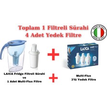 LAICA Fridge Mavi - Filtreli Su Arıtmalı Sürahi - 2.25 Lt + Laica Multi-Flux 3'lü Yedek Filtre