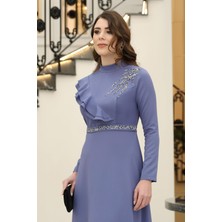 Modaviki Elif Taşlı Abiye  Hava Mavisi ELB40