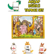 Hediyelen 3 Lü Set Eğitici Ahşap Yapboz Puzzle 12 Parçalı Oyuncak +2 Yaş Hayvanlar - Akvaryum - Çocuklar