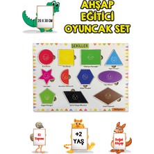 Hediyelen 4 Lü Set Ahşap Eğitici Öğretici Oyuncak Puzzle Yapboz Söktak +2 Yaş Harfler-Sayılar