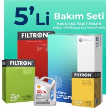Filtron Toyota Yaris 1.4 Dizel Filtre Bakım Seti Shell Motor Yağlı (2009-2012) 5 Li