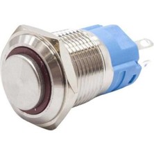 Hobi Mekatronik 16A-G1-E 16MM Çıkık Yaylı Kırmızı Işıklı Metal Buton