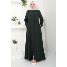 Nihan Kolları Taşlı Ferace Haki HM2485
