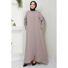 Nihan Kolları Taşlı Ferace Vizon HM2485