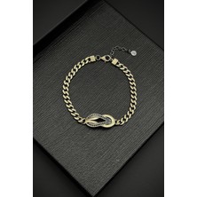 Frnch 925 Ayar Gümüş Italyan Model Siyah Zirkon Taşlı Gümüş Renk Erkek Bileklik FRJ12244-3244-S