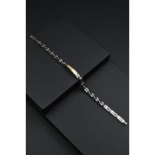 Frnch 316L Çelik Italyan Model Gümüş-Altın Renk Erkek Bileklik FRJ12279-3279-AG