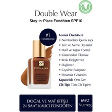 Estee Lauder Doğal ve Mat Bitişli - Double Wear Stay-in-Place Fondöten SPF 10 ( 6W2 Nutmeg ) - 30 ml