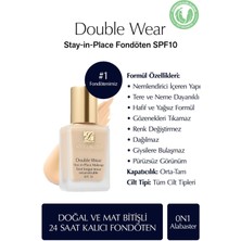 Estee Lauder Doğal ve Mat Bitişli - Double Wear Stay-in-Place Fondöten SPF 10 ( 0N1 Alabaster ) - 30 ml