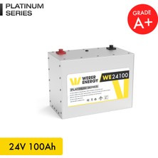 WERER ENERGY 24V 100Ah LiFePO4 Platinum Series Bluetooth'lu Lityum Demir Fosfat Akü