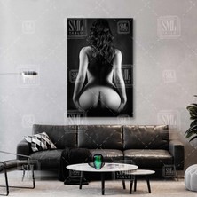 Arkası Dönük Nü Model  Nude Dikey Kanvas Tablo