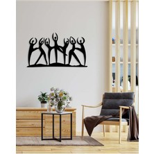 Artroya Modern People's Metal Duvar Tablosu - Ev Duvar Dekorasyonu - 45 x 80 cm -Siyah - ARTS-045