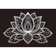 Artroya 3D Lotus Metal Duvar Tablosu - Ev Duvar Dekorasyonu - 68 x 44 cm -Gümüş - ARTS-335SILVER