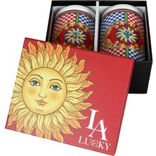 Luckyart Odessa Desenli Bone China Porselen 2 Li Kavanoz Seti 750 ml