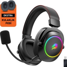 Gamebooster WBH44 Rgb Kablosuz 2.4g+Bt Siyah Oyuncu Kulaklığı