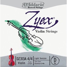 D'Addario DZ313A Keman Tek Tel, Zyex, 4/4 , Medıum Tensıon, (Re Alu