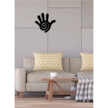 Artroya Modern Sarmal El Metal Duvar Tablosu - Ev Duvar Dekorasyonu - 40 x 40 cm -Siyah - ARTS-009