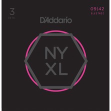 D'addario NYXL0942-3P Elektro Gitar Tel Seti 3 Lü Paket Super Light