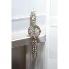 Neorney Zirkon Taş Kordonlu Şık Çelik Kadın Kol Saati