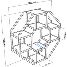 Deconode Octaform Sekizgen Duvar Rafı