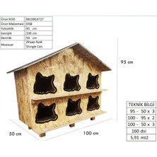 Reyo Kedi Evi Dış Ortam Uygun Ahşap Kedi Evi Osb 100 x 95 x 50 cm