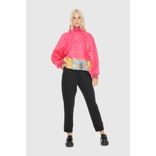 Mani Mani Fermuar Detayli Desenli Sweatshirt