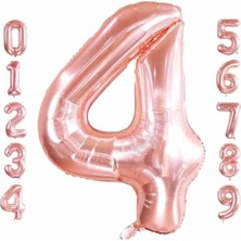 Parti Aşkı Rose Gold Renkli Rakam Folyo Balon 80 Cm & 32 Inç (Helyum Uyumlu)