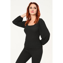 Bigdart Big Dart Uzun Kollu Bluz  - Siyah Siyah - 40