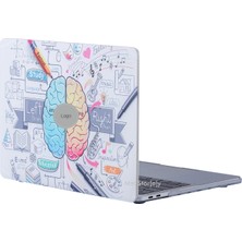 Macbook Air Kılıf 13.6 inç M2-M3, Beyin Desenli Brain (TouchID'li Air 13.6") A2681 A3113 ile Uyumlu