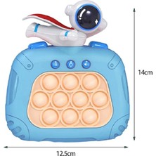 Niyet Elektronik Popit Quıck Puch Konsol Uçan Astronot Işıklı Sesli Patlatma Oyunu Mavi