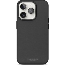 Vonmahlen Deri Görünümlü Kapak & Kılıf Apple iPhone 16 Pro Max - Siyah