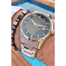 Ferrucci MRD11576 Gümüş Renk Çelik Kordon Erkek Kol Saati Bileklik Hediyeli