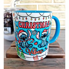 Mugs And Love Stitch Yılbaşı Partisi Md3 3D Baskı Porselen Kupa