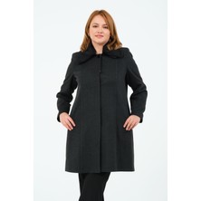 Glr & Gym Pamela Kadın Astarlı Yaka Tüylü Erkek Yaka Kısa Kaşe Kaban