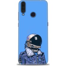 General Mobile Gm 10 Hd Baskılı Kılıf - Mavi Astronot + 9h Nano Ekran Koruyucu