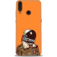 General Mobile Gm 10 Hd Baskılı Kılıf - Turuncu Astronot + 9h Nano Ekran Koruyucu