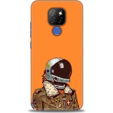 General Mobile Gm 20 Hd Baskılı Kılıf - Turuncu Astronot + 9h Nano Ekran Koruyucu