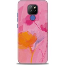 General Mobile Gm 20 Hd Baskılı Kılıf - Turuncu Pembe + 9h Nano Ekran Koruyucu