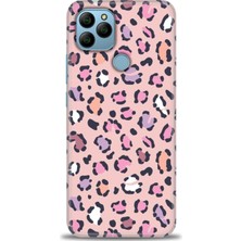 General Mobile Gm 21 Hd Baskılı Kılıf - Pembe Leopar + 9h Nano Ekran Koruyucu