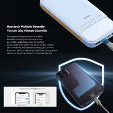 Rosstech RS-500 20.000MAH 22.5W Pd Powerbank Dijital Ekranlı 6 Portlu Dahili Çift Kablolu