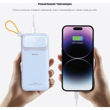 Rosstech RS-500 20.000MAH 22.5W Pd Powerbank Dijital Ekranlı 6 Portlu Dahili Çift Kablolu