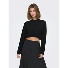 Only Onlbodrum Cropped Pullover Kadın Siyah Kazak