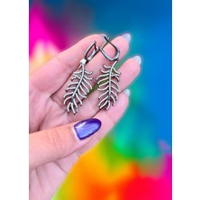 Defne Silver Yaprak Küpe