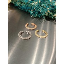 Defne Silver Tek Sıra Taşlı Kıkırdak Küpe